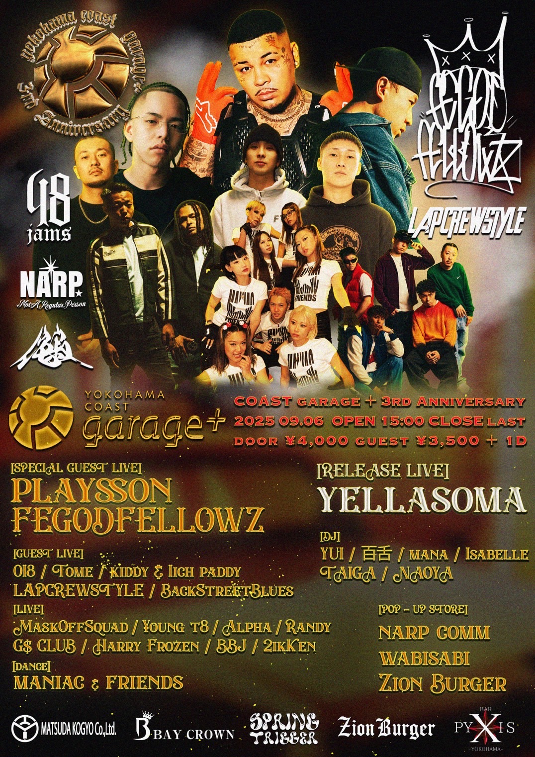 COAST garage+ 3RD ANNIVERSARY | YOKOHAMA COAST garage+｜横浜駅直通
